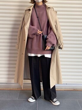 「ISOOK（アイスー）のアイテム（ジャケット/アウター）」を使った、micoronさん（レディース・167cm）の秋コーディネート