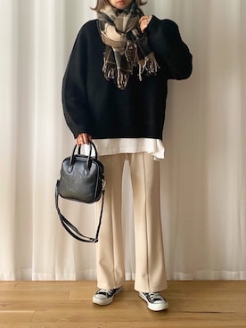 「CONVERSE（コンバース）のconverse（コンバース） ALL STAR OX（オールスターOX）（スニーカー）」を使った、micoronさん（レディース・167cm）の冬コーディネート