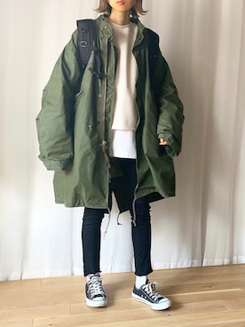 「CONVERSE（コンバース）のconverse（コンバース） ALL STAR OX（オールスターOX）（スニーカー）」を使った、micoronさん（レディース・167cm）の冬コーディネート