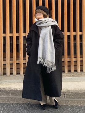 「Libra Cue（リブラ キュー）のアイテム（その他アウター）」を使った、micoronさん（レディース・167cm）の冬コーディネート