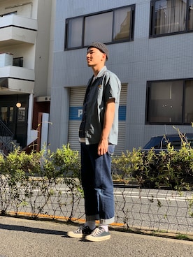 「schott(ショット)のアイテム(ベスト)」を使った、chin shi iさん(メンズ・176cm)の春コーディネート