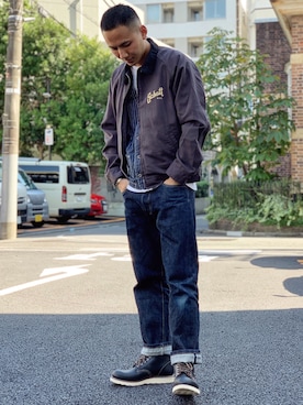 「schott(ショット)のアイテム(ベスト)」を使った、chin shi iさん(メンズ・176cm)の夏コーディネート