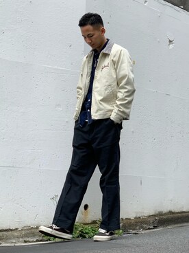 「アイテム（ブルゾン）」を使った、chin shi iさん（メンズ・176cm・20代）の春コーディネート