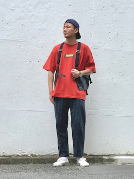 「schott（ショット）のアイテム（その他パンツ）」を使った、chin shi iさん（メンズ・176cm）の春コーディネート