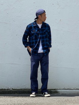 「schott（ショット）のSchott/ショット/ARMY FATIGUE PANTS/アーミー ファティーグ パンツ（その他パンツ）」を使った、chin shi iさん（メンズ・176cm）の夏コーディネート