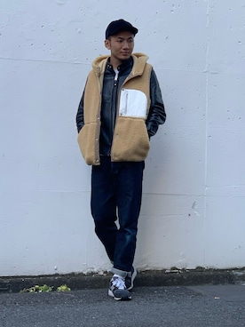 「schott(ショット)のアイテム(ベスト)」を使った、chin shi iさん(メンズ・176cm)の秋コーディネート