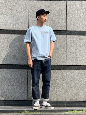 「schott（ショット）のアイテム（パンツ）」を使った、chin shi iさん（メンズ・176cm）の夏コーディネート