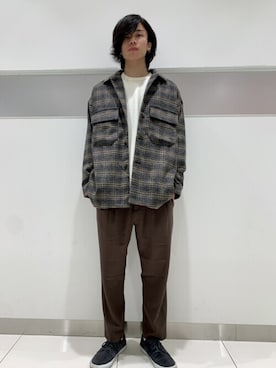 「チェック柄に恋してる」｜「アイテム（その他アウター）」を使った、Takuさん（メンズ・180cm）の秋コーディネート