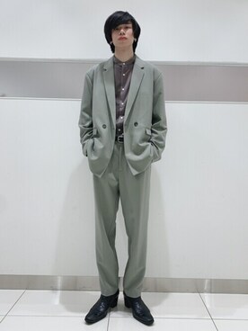 「レースアップシューズ」｜「アイテム（その他アウター）」を使った、Takuさん（メンズ・180cm）の冬コーディネート