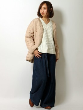 「LBC（エルビーシー）のアイテム（ブルゾン）」を使った、kaoriさん（レディース・157cm）の秋コーディネート