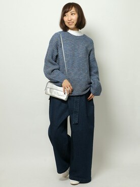 「ゆったりシルエット」｜「アイテム（その他シューズ）」を使った、kaoriさん（レディース・157cm）の秋コーディネート