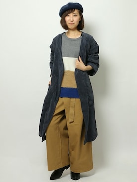 「ゴアブーツ」｜「アイテム（その他アウター）」を使った、kaoriさん（レディース・157cm）の秋コーディネート