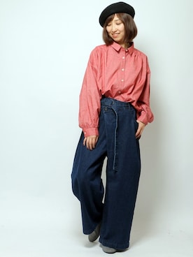 「LBC（エルビーシー）のアイテム（ハンチング/ベレー帽）」を使った、kaoriさん（レディース・157cm）の秋コーディネート
