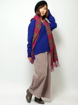 「LBC（エルビーシー）のアイテム（ハンチング/ベレー帽）」を使った、kaoriさん（レディース・157cm）の秋コーディネート