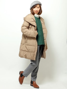 「LBC（エルビーシー）のアイテム（ダウンジャケット/コート）」を使った、kaoriさん（レディース・157cm）の秋コーディネート