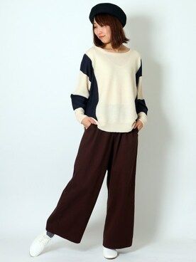 「LBC（エルビーシー）のアイテム（ハンチング/ベレー帽）」を使った、kaoriさん（レディース・157cm）の冬コーディネート