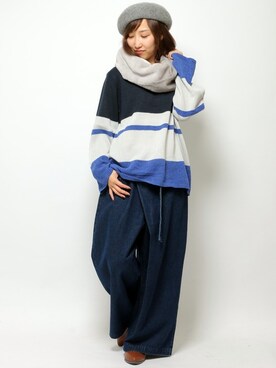 「LBC（エルビーシー）のアイテム（ハンチング/ベレー帽）」を使った、kaoriさん（レディース・157cm）の冬コーディネート