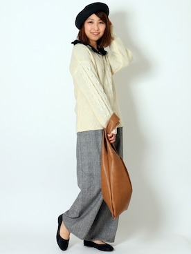 「LBC（エルビーシー）のアイテム（ハンチング/ベレー帽）」を使った、kaoriさん（レディース・157cm）の冬コーディネート