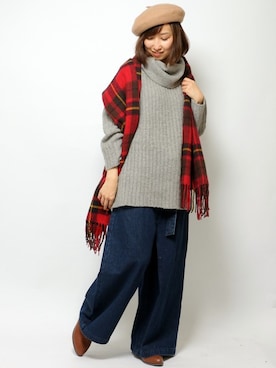 「LBC（エルビーシー）のアイテム（ハンチング/ベレー帽）」を使った、kaoriさん（レディース・157cm）の冬コーディネート