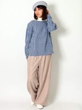 「LBC（エルビーシー）のアイテム（ハンチング/ベレー帽）」を使った、kaoriさん（レディース・157cm）の冬コーディネート