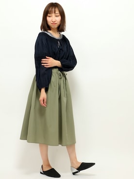 「オリーブ」｜「アイテム（その他シューズ）」を使った、kaoriさん（レディース・157cm）の春コーディネート