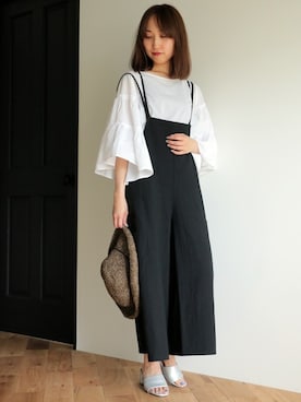 「LBC（エルビーシー）のアイテム（オールインワン・サロペット）」を使った、kaoriさん（レディース・157cm）の夏コーディネート