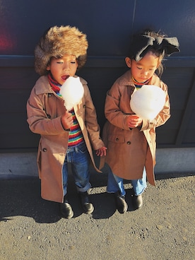 「アイテム（ヘアアクセサリー）」を使った、sakuさん（キッズ・120cm）の冬コーディネート