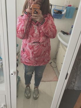 「AAPE BY A BATHING APE（エーエイプバイアベイシングエイプ）のアイテム（ジャケット/アウター）」を使った、LInnngMInnさん（レディース・156cm）の春コーディネート