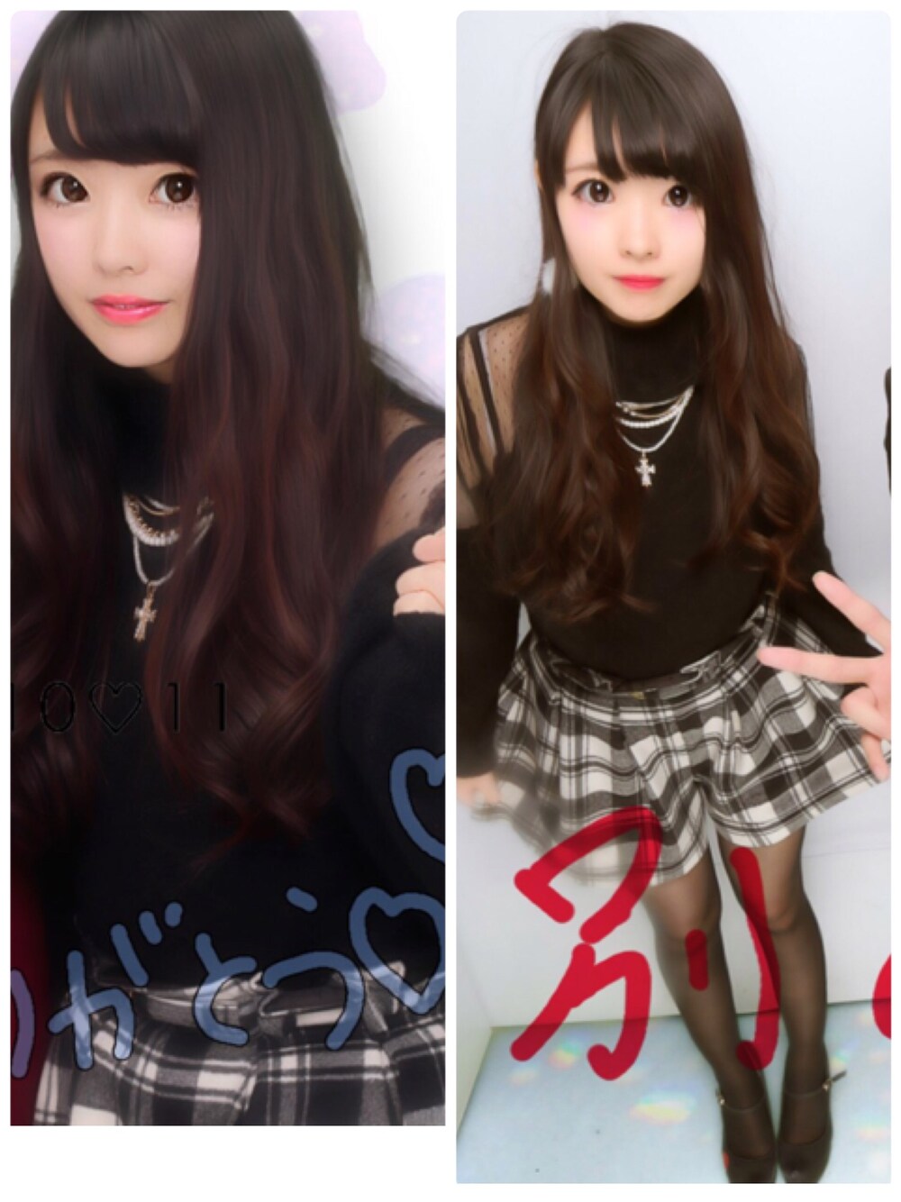 「Ank Rouge、ハイネック、黒ニット、ハイウエスト、モノトーン、ガーリー、キュロット、MIIA、スケスケ、シースルー」｜「Ank Rougeのアイテム（ニット/セーター、ブラック系）」を使った、みそさん（レディース・156cm）の春コーディネートの1枚目の写真