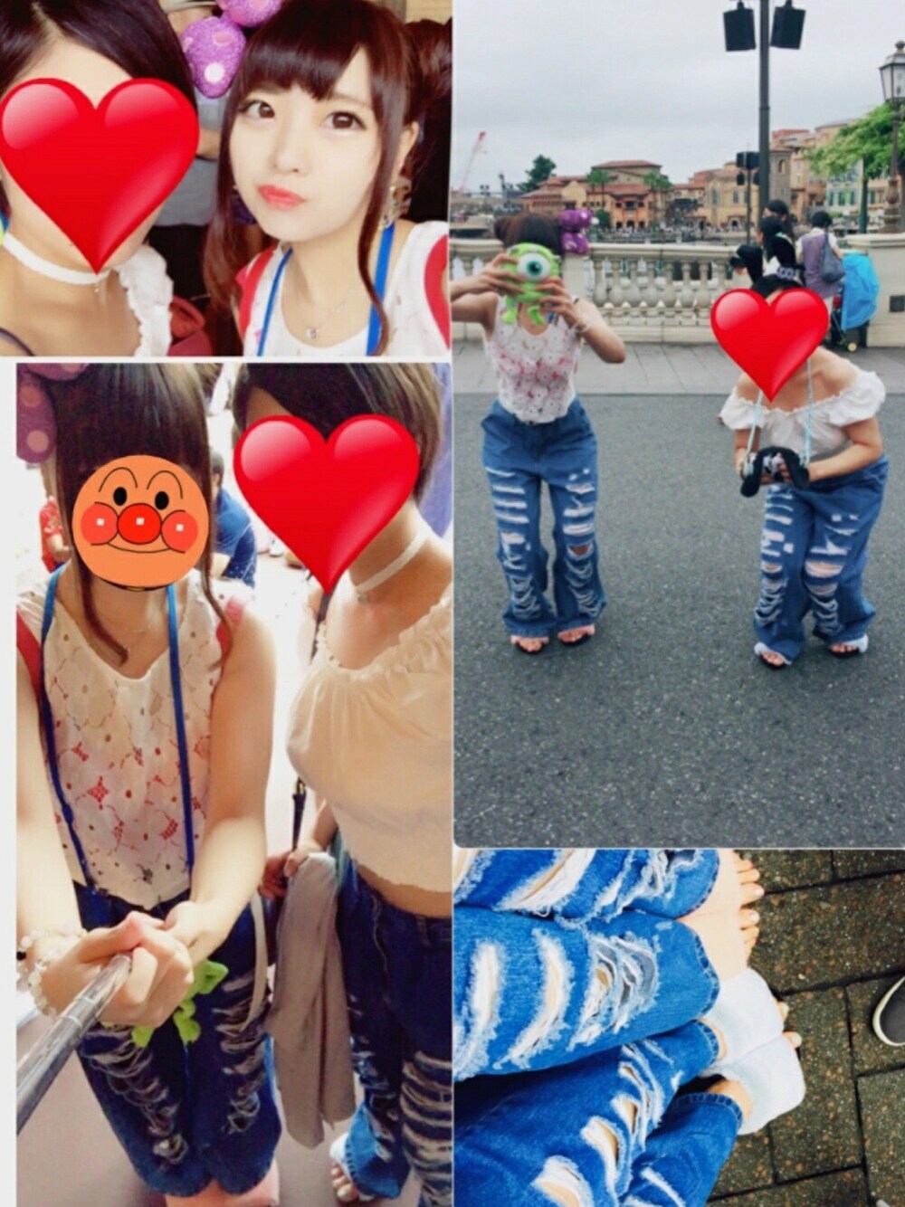 「カジュアル、カジュアルコーデ、ふたごコーデ、ダメージデニムパンツ、ダメージデニム、ワイドパンツ、ファーサンダル、GU、プチフラコーデ、GUコーデ」｜「GUのアイテム（Tシャツ/カットソー、ホワイト系）」を使った、みそさん（レディース・156cm）の秋コーディネートの1枚目の写真