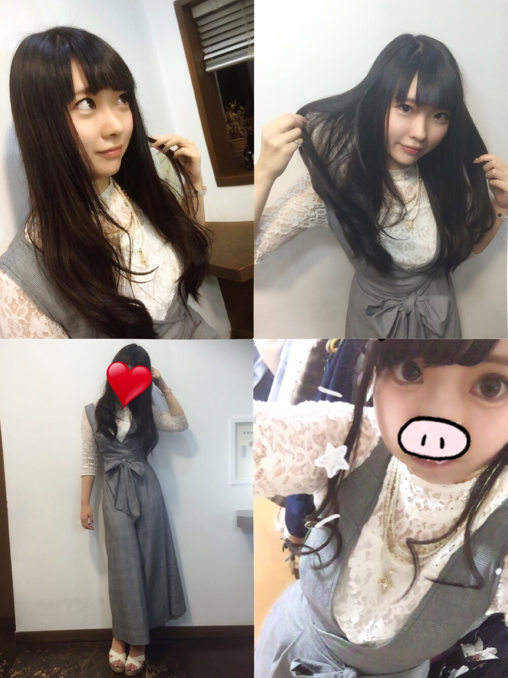 「サロンモデル、EATME、オールインワン、グレー、カジュアル、ラクチンコーデ、レーストップス、GU、DIANA、おしゃれさんと繋がりたい」｜「EATMEのアイテム（オールインワン・サロペット、グレー系）」を使った、みそさん（レディース・156cm）の秋コーディネートの1枚目の写真