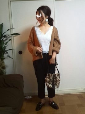 「ループ編み」｜mipichukeさん（レディース・153cm）の秋コーディネート