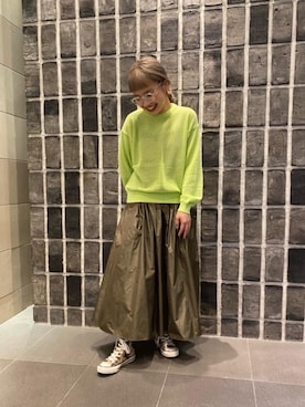 「CONVERSE（コンバース）の＜CONVERSE（コンバース）＞ALL STAR US CAMO HI/スニーカー ◆（スニーカー）」を使った、石田（ishida）さん（レディース・157cm）の冬コーディネート