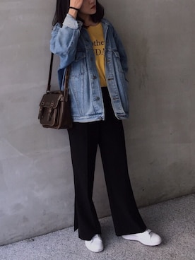 「sneakers」｜「アイテム（デニムジャケット）」を使った、yuyu0930さん（レディース・159cm）の夏コーディネート