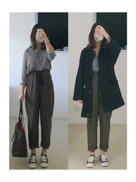 「MANGO（マンゴ）のアイテム（ダウンジャケット/コート）」を使った、sen'sさん（レディース・155cm）の秋コーディネート