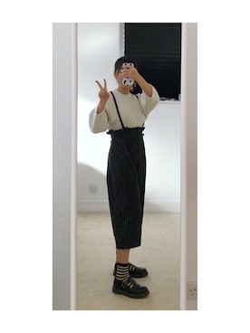 「TYAKASHAのアイテム（オールインワン・サロペット）」を使った、sen'sさん（レディース・155cm）の冬コーディネート