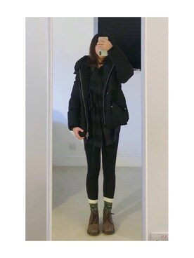 「みどり」｜「アイテム（ダウンジャケット/コート）」を使った、sen'sさん（レディース・155cm）の冬コーディネート