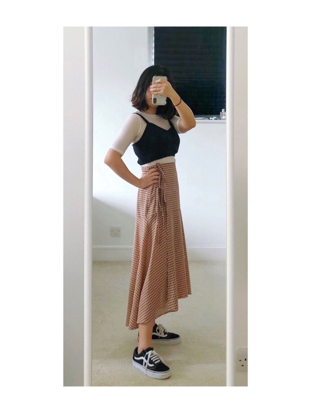 「moussy、rope mademoiselle、VANS」｜「MADEMOISELLE ROPE'のアイテム（ワンピース/ドレス、レッド系）」を使った、sen'sさん（レディース・155cm）の夏コーディネートの1枚目の写真