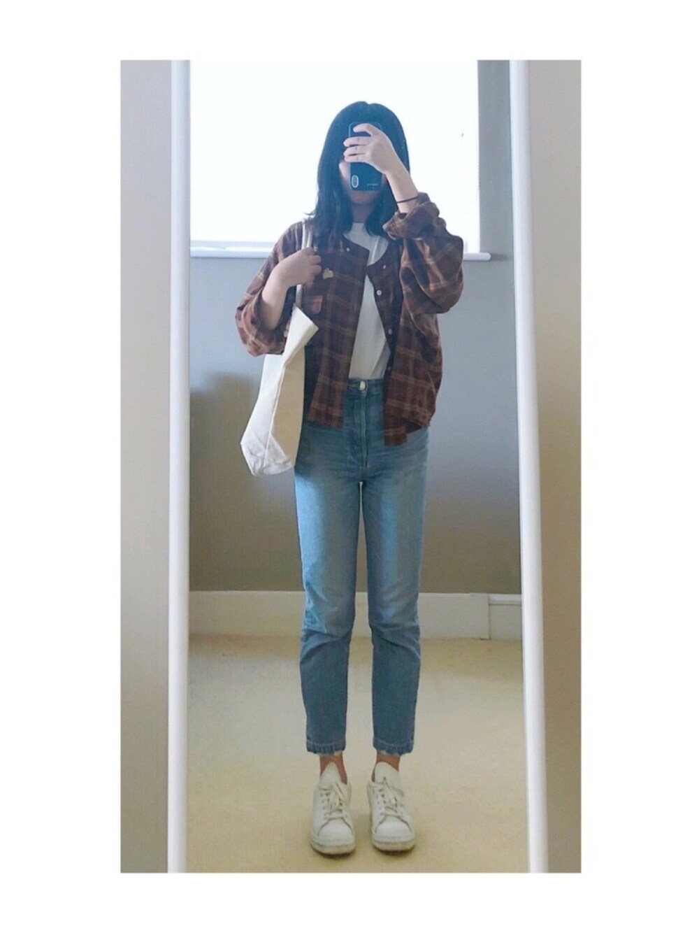 「秋服、Ralph Lauren、BLACKBYMOUSSY」｜「BLACK BY MOUSSYのHUILA blue denim（デニムパンツ、ブルー系）」を使った、sen'sさん（レディース・155cm）の秋コーディネートの1枚目の写真