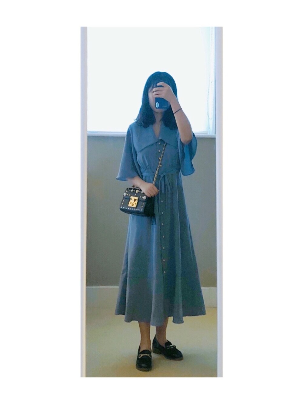 「GUCCI、A.P.C.」｜「GUCCIのアイテム（ショルダーバッグ、ブラック系）」を使った、sen'sさん（レディース・155cm）の秋コーディネートの1枚目の写真