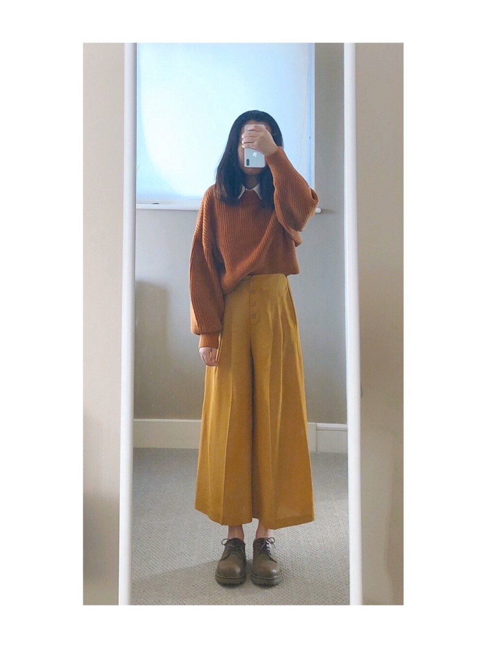 「カジュアル」｜「Glassworksのアイテム（パンツ、イエロー系）」を使った、sen'sさん（レディース・155cm）の冬コーディネートの1枚目の写真