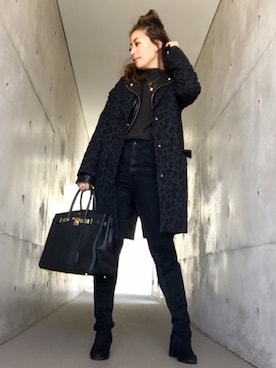 「スプリングSENSEOFPLACE」｜「アイテム（チェスターコート）」を使った、yurikoさん（レディース・156cm）の冬コーディネート