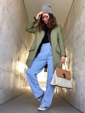 「スプリングSENSEOFPLACE」｜「アイテム（ノーカラージャケット）」を使った、yurikoさん（レディース・156cm）の春コーディネート