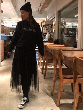 「emmi（エミ）のアイテム（帽子）」を使った、yurikoさん（レディース・156cm）の冬コーディネート