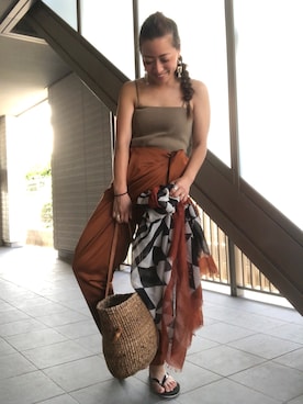 「77circa（ナナナナサーカ）のアイテム（アクセサリー）」を使った、yurikoさん（レディース・156cm）の夏コーディネート