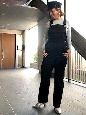 「MACPHEE（マカフィー）のアイテム（オールインワン・サロペット）」を使った、yurikoさん（レディース・156cm）の春コーディネート