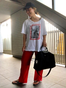 「PRADA（プラダ）のアイテム（キャップ）」を使った、yurikoさん（レディース・156cm）の夏コーディネート