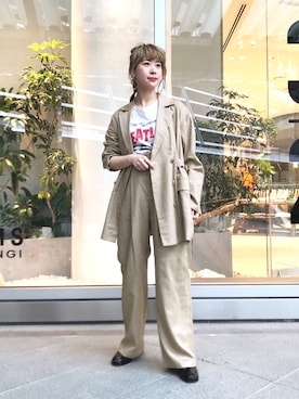 「Uhr（ウーア）のアイテム（ジャケット/アウター）」を使った、うにさん（レディース・158cm）の春コーディネート