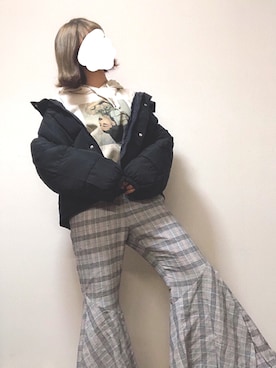 「kutir（クティール）のアイテム（ダウンジャケット/コート）」を使った、koさん（レディース・165cm）の春コーディネート