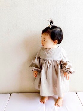 「1歳3ヶ月」｜「アイテム（ワンピース/ドレス）」を使った、R!toNAさん（キッズ・80cm）の春コーディネート